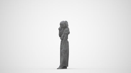 3D people model girl casual kids, scanned human for 3ds Max rendering, wireframe back view