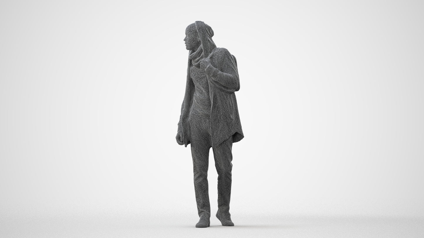 realistic 3D man casual walking, scanned archviz people for Blender and 3ds Max, square thumbnail