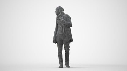 realistic 3D man casual walking, scanned archviz people for Blender and 3ds Max, square thumbnail