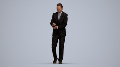 photogrammetry 3D man business, realistic human model archviz FBX, standing pose render