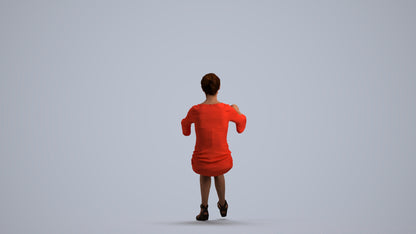 3D people model senior woman business sitting, scanned human for 3ds Max rendering, front view render