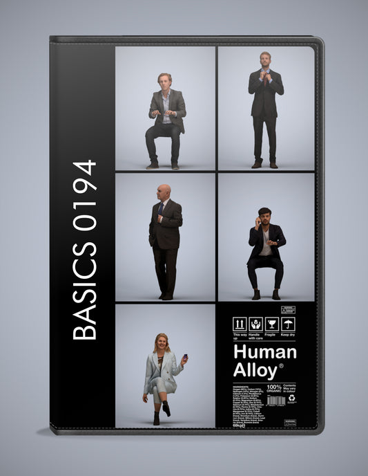 realistic 3D humans business pack, 5 archviz people FBX OBJ for Blender