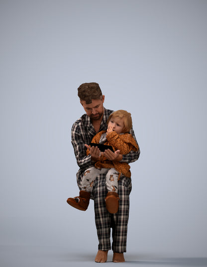 realistic 3D boy casual kids, scanned archviz people for Blender and 3ds Max