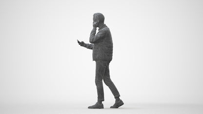 3D scanned man walking casual, photorealistic archviz people for Enscape and SketchUp, square thumbnail