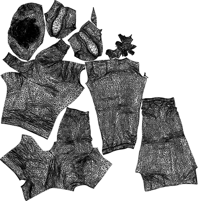 3D human model man casual standing, photogrammetry scanned person for archviz, wireframe top-down view