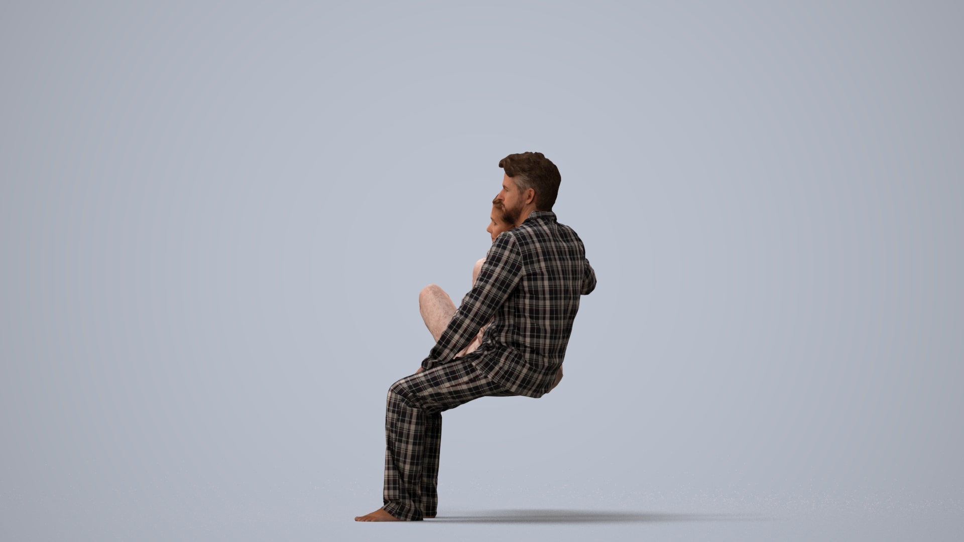realistic 3D human woman bathroom, archviz people FBX OBJ for Blender, three-quarter view render