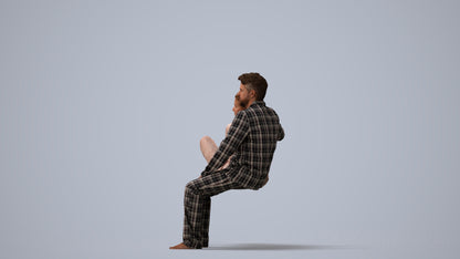realistic 3D human woman bathroom, archviz people FBX OBJ for Blender, three-quarter view render