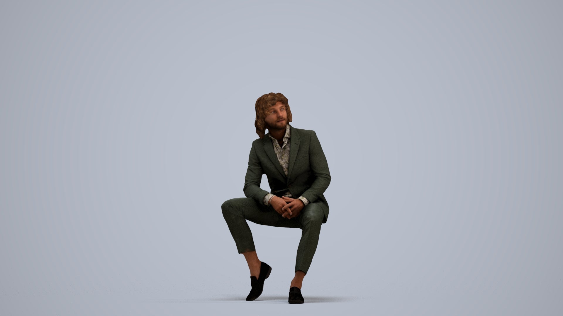 realistic 3D human man business, archviz people FBX OBJ for Blender, standing pose render