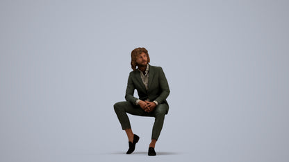 realistic 3D human man business, archviz people FBX OBJ for Blender, standing pose render