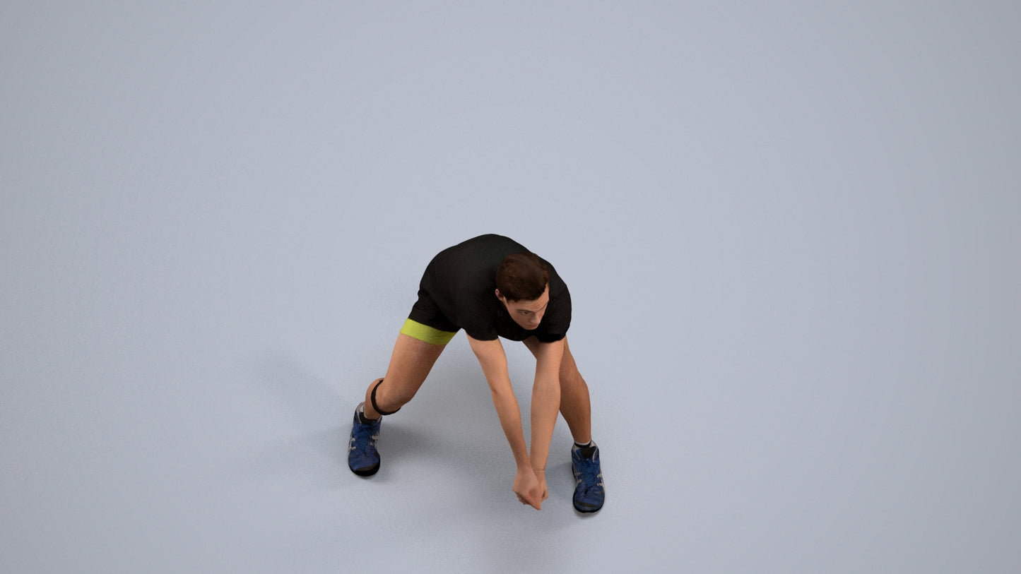 scanned 3D man sport, photogrammetry people for Enscape and V-Ray, back view render