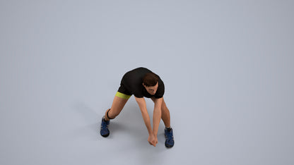 scanned 3D man sport, photogrammetry people for Enscape and V-Ray, back view render