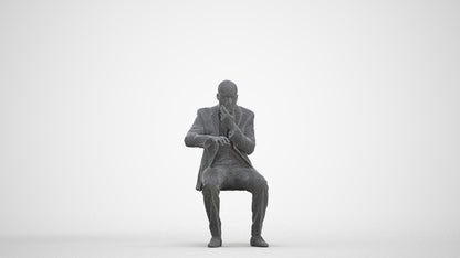 3D people model man business, scanned human for 3ds Max rendering, three-quarter front view render