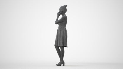 scanned 3D woman formal standing, photogrammetry people for Enscape and V-Ray, square thumbnail