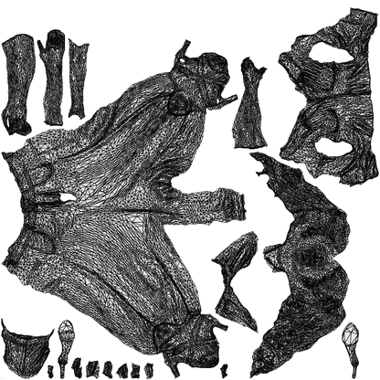 3D people model woman casual walking, scanned human for 3ds Max rendering, wireframe top-down view