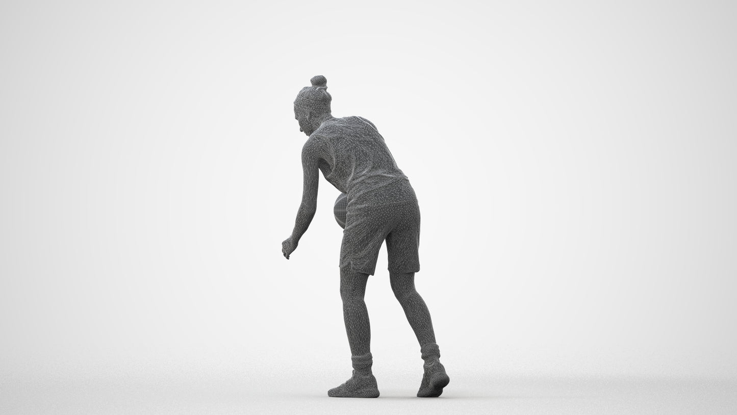 realistic 3D human woman sport, archviz people FBX OBJ for Blender, square thumbnail