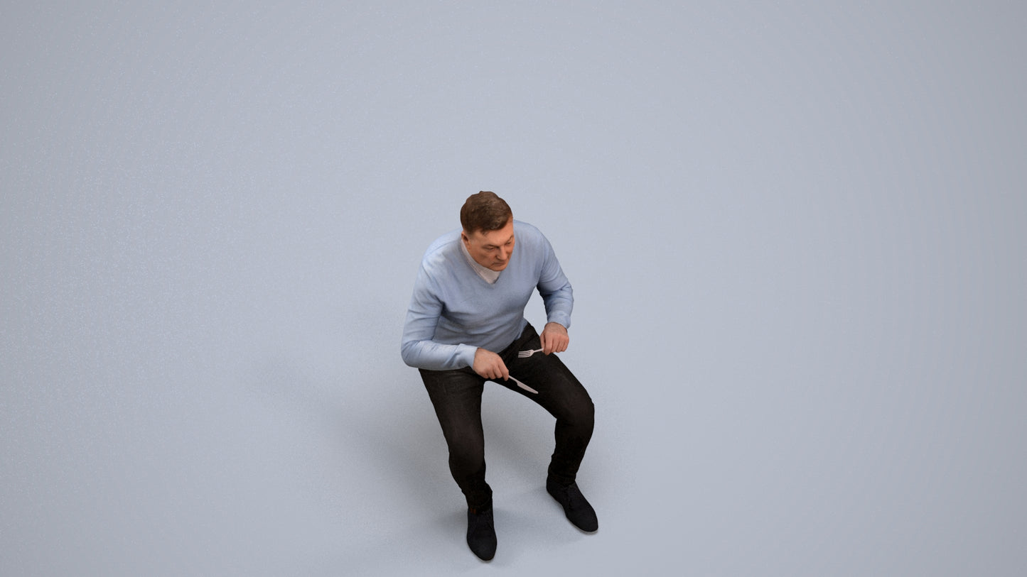 photogrammetry 3D man casual business, realistic human model archviz FBX, back view render