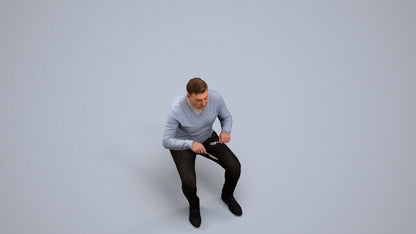 photogrammetry 3D man casual business, realistic human model archviz FBX, back view render