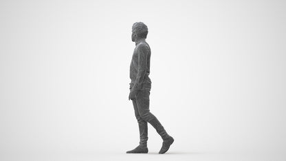scanned 3D man casual standing, photogrammetry people for Enscape and V-Ray, square thumbnail