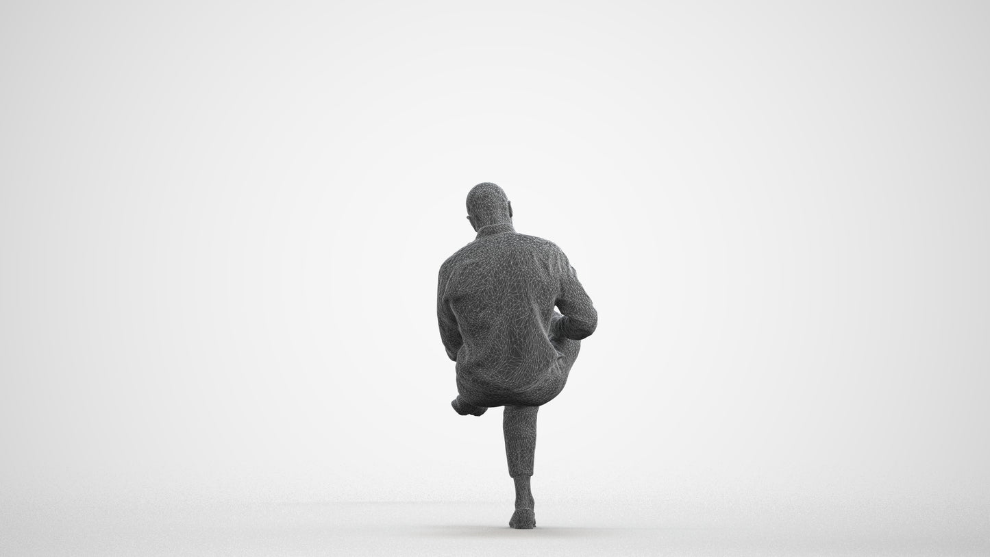 photogrammetry 3D man business kids, realistic human model archviz FBX, wireframe front view