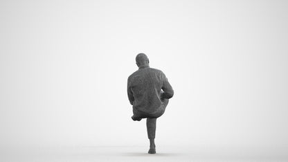 photogrammetry 3D man business kids, realistic human model archviz FBX, wireframe front view