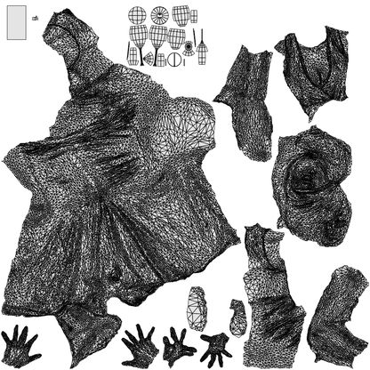 realistic 3D people woman formal formalaffairs, render-ready for V-Ray and Corona, FBX OBJ, wireframe top-down view