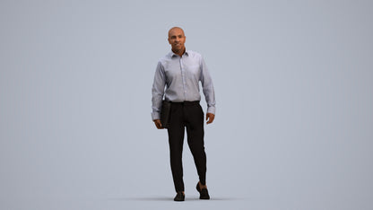 3D scanned man business, photorealistic archviz people for Enscape and SketchUp, standing pose render