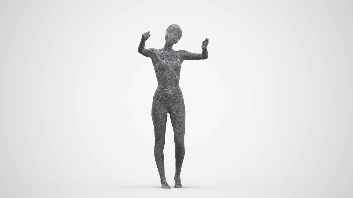 photogrammetry 3D woman bathroom, realistic human model archviz FBX, three-quarter front view render