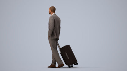 3D people model man business, scanned human for 3ds Max rendering, three-quarter view render