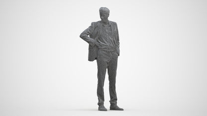 realistic 3D man business, scanned archviz people for Blender and 3ds Max, three-quarter front view render