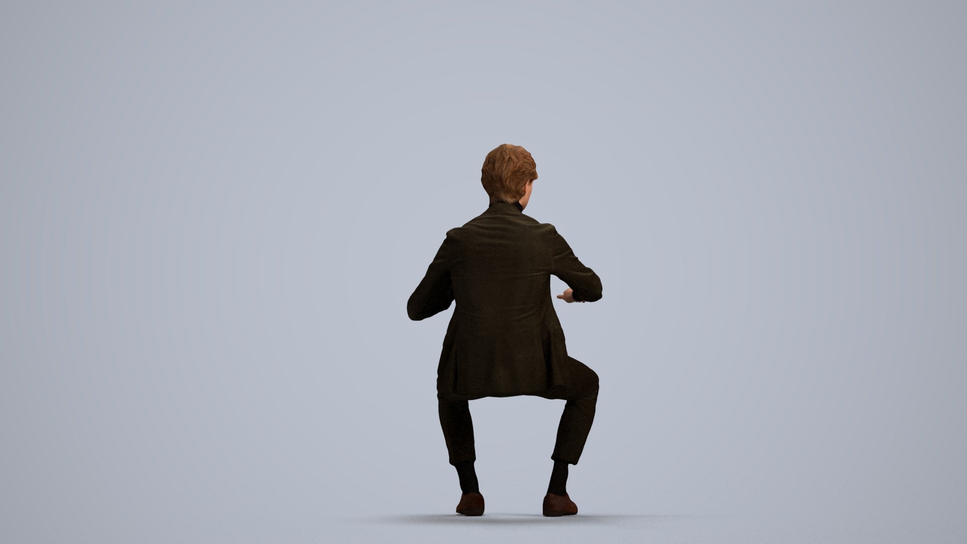 3D scanned man business, photorealistic archviz people for Enscape and SketchUp, front view render