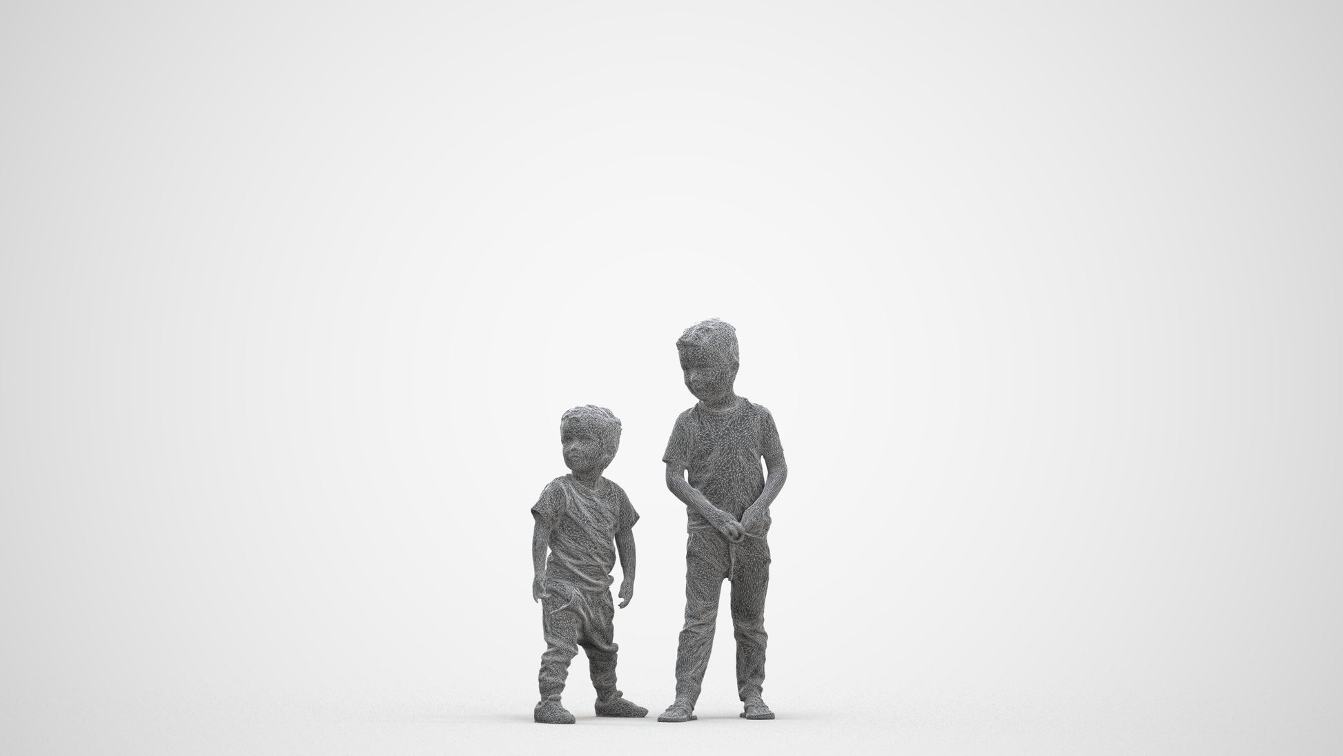 realistic 3D human boy casual kids, archviz people FBX OBJ for Blender, three-quarter front view render