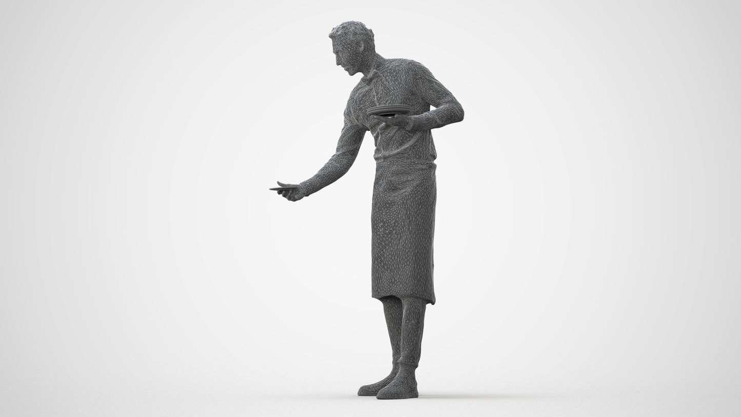 realistic 3D man hospitality, scanned archviz people for Blender and 3ds Max, square thumbnail
