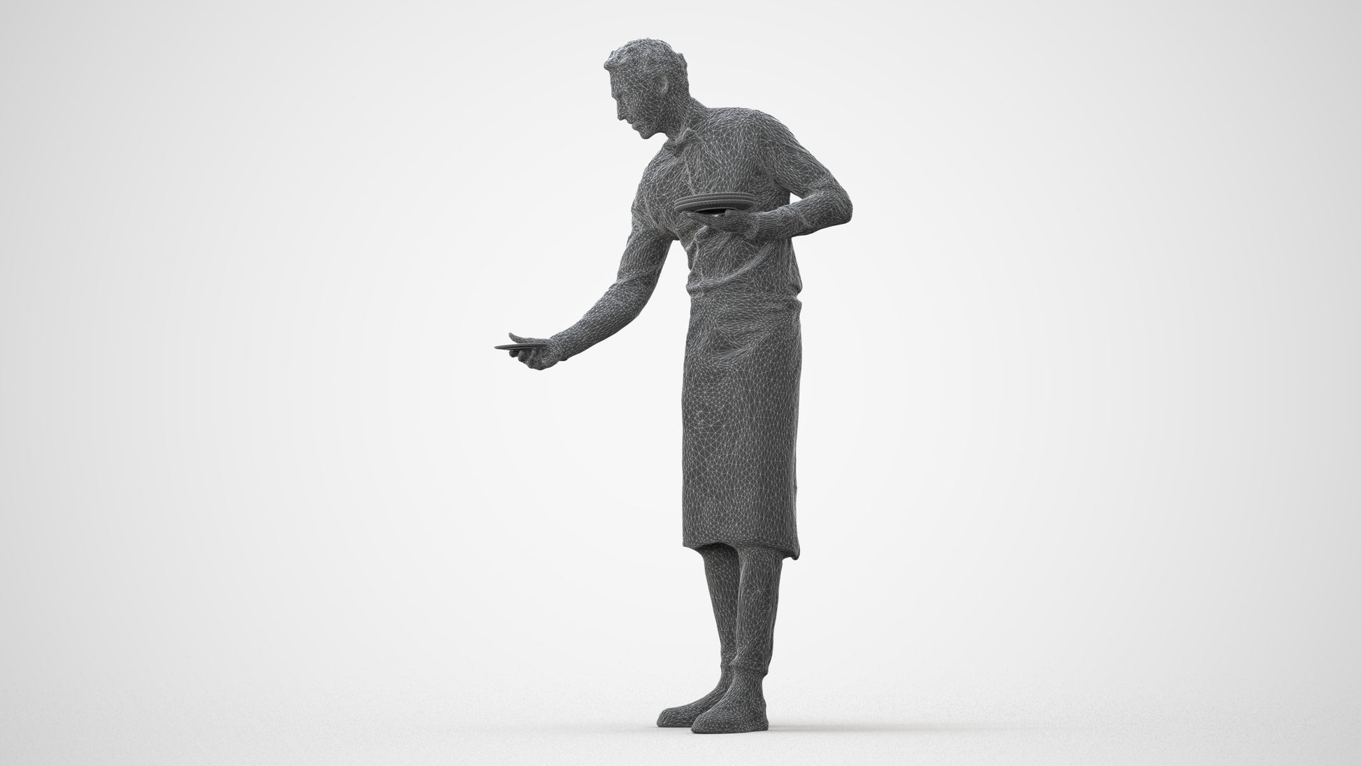 realistic 3D man hospitality, scanned archviz people for Blender and 3ds Max, square thumbnail