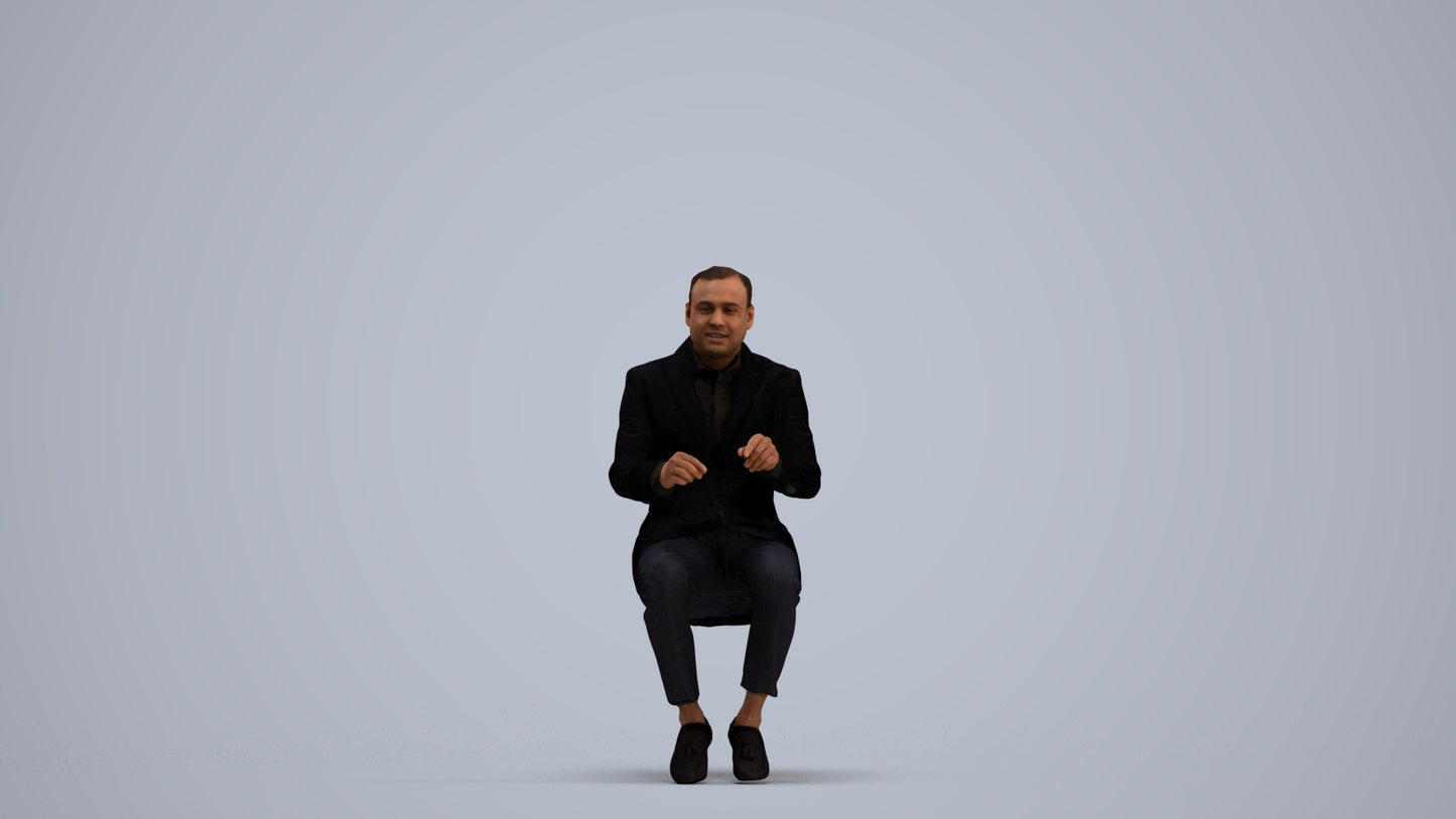 realistic 3D man business, scanned archviz people for Blender and 3ds Max, standing pose render