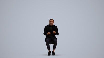 realistic 3D man business, scanned archviz people for Blender and 3ds Max, standing pose render
