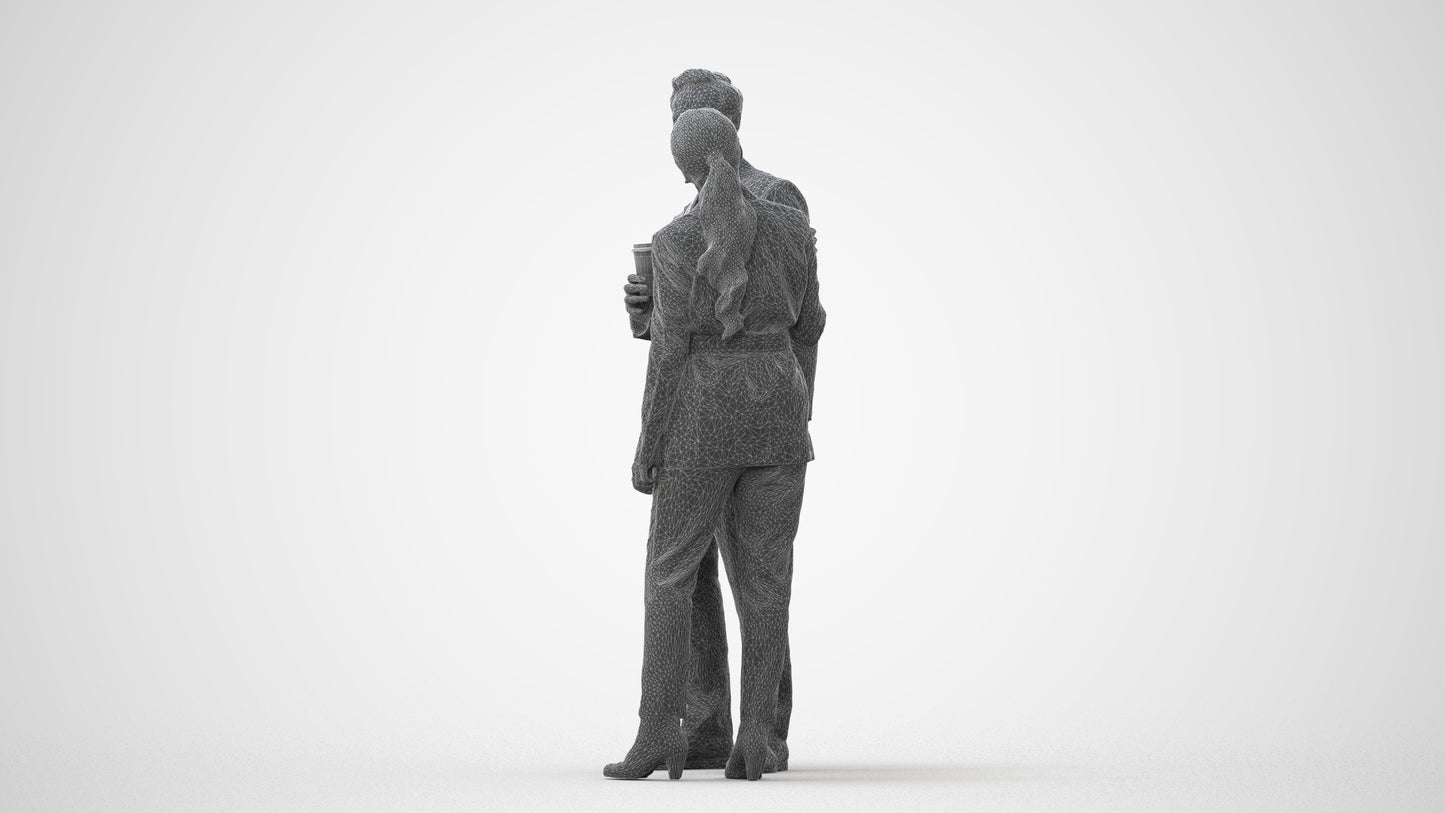 realistic 3D human woman formal business, archviz people FBX OBJ for Blender, square thumbnail