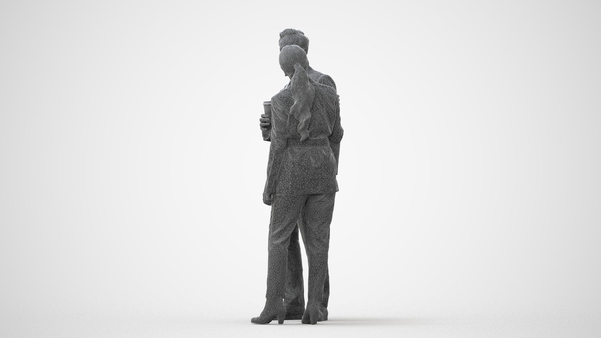 realistic 3D human woman formal business, archviz people FBX OBJ for Blender, square thumbnail