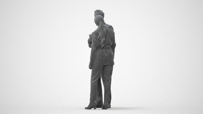 realistic 3D human woman formal business, archviz people FBX OBJ for Blender, square thumbnail