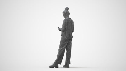 scanned 3D woman casual standing, photogrammetry people for Enscape and V-Ray, square thumbnail