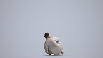 realistic 3D people man sitting, render-ready for V-Ray and Corona, FBX OBJ, front view render