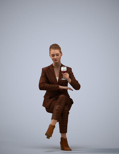 scanned 3D woman business, photogrammetry people for Enscape and V-Ray
