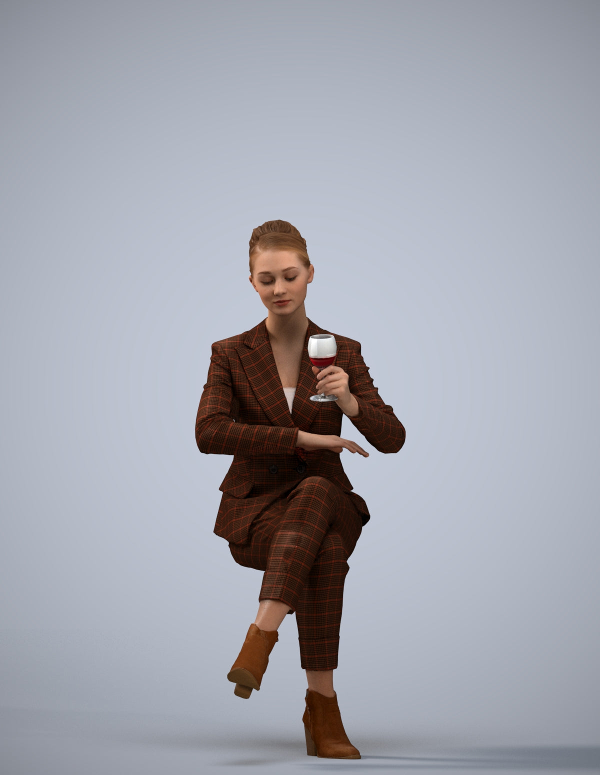 scanned 3D woman business, photogrammetry people for Enscape and V-Ray