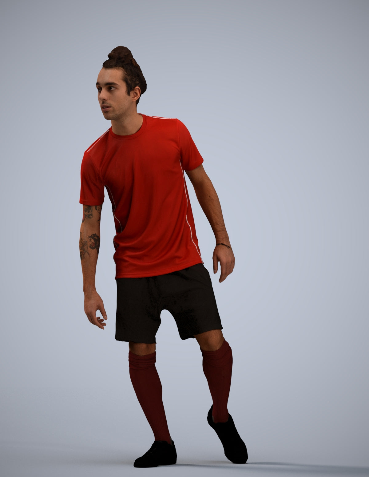 3D human model man sport, photogrammetry scanned person for archviz