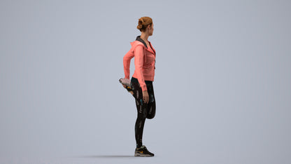 scanned 3D woman sport, photogrammetry people for Enscape and V-Ray, side view render