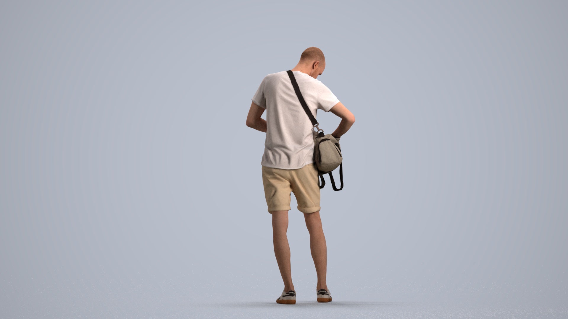 realistic 3D people man casual standing, render-ready for V-Ray and Corona, FBX OBJ, front view render
