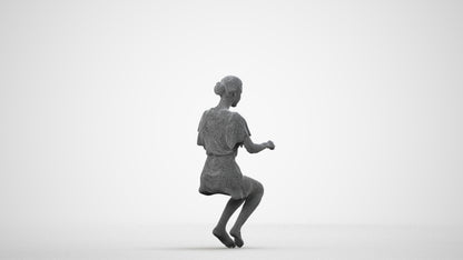 photogrammetry 3D woman bathroom, realistic human model archviz FBX, wireframe side view