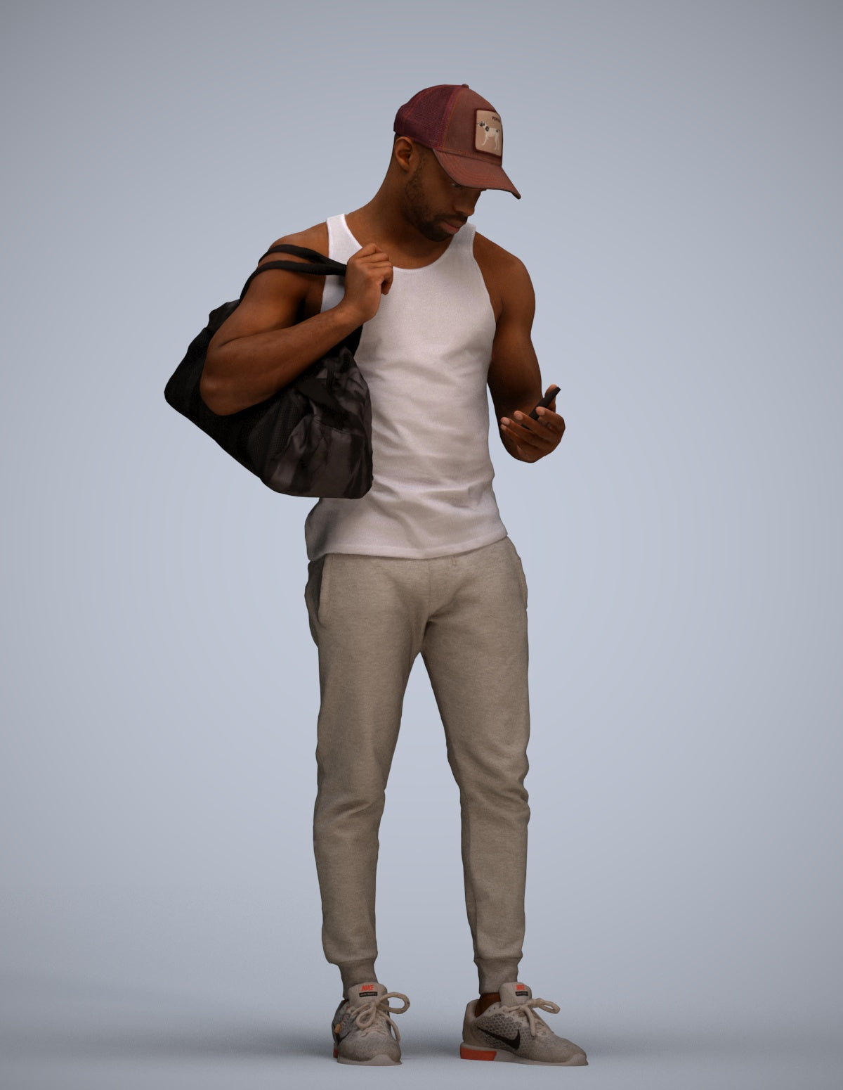 realistic 3D people man casual standing, render-ready for V-Ray and Corona, FBX OBJ