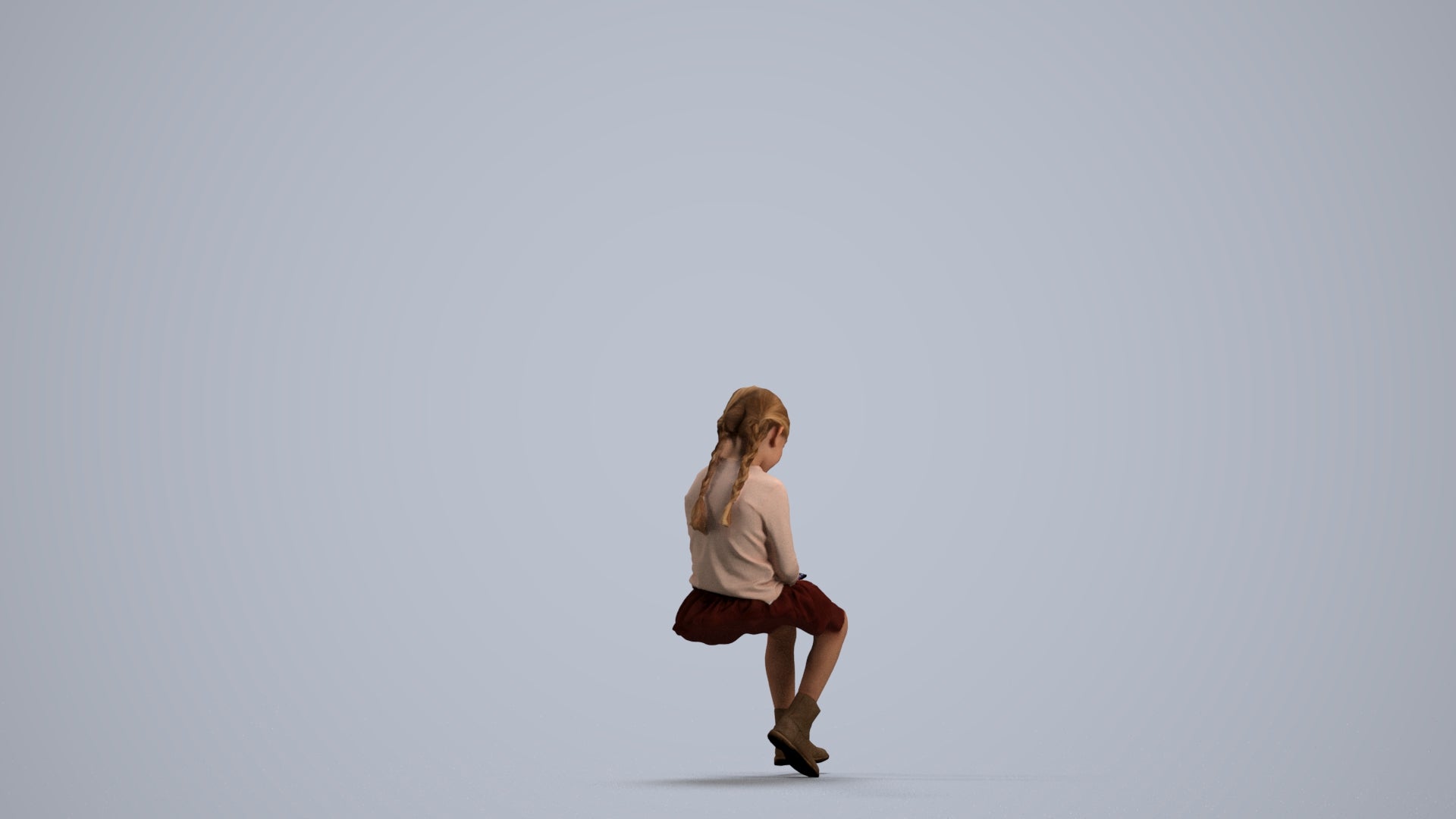 realistic 3D people girl casual kids, render-ready for V-Ray and Corona, FBX OBJ, front view render