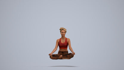 3D human model woman sport, photogrammetry scanned person for archviz, standing pose render