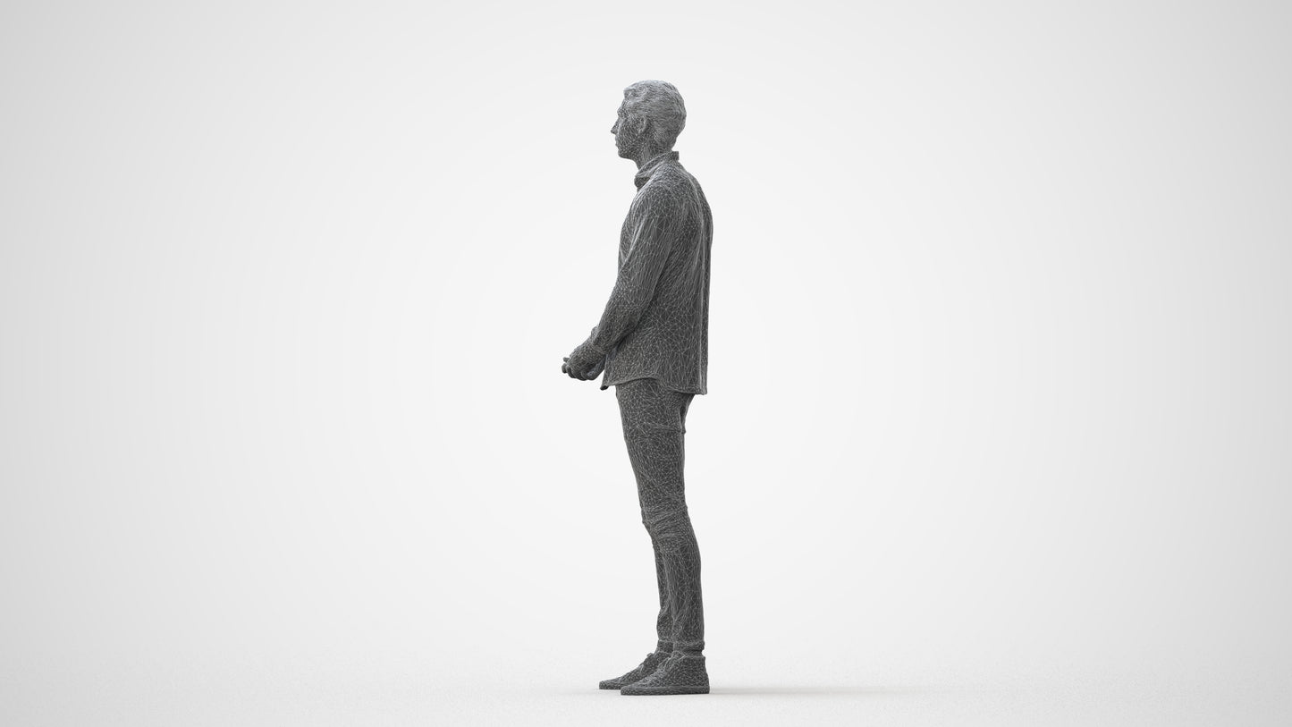 realistic 3D people man casual standing, render-ready for V-Ray and Corona, FBX OBJ, square thumbnail